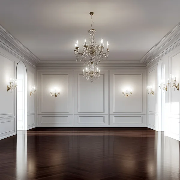 Hall with chandelier